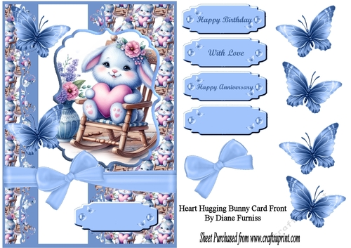 Heart Hugging Bunny Card Front