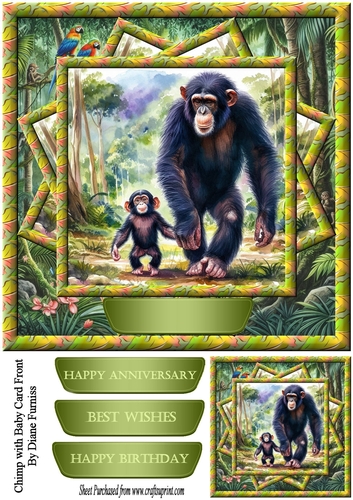 Chimp & Baby Card Front