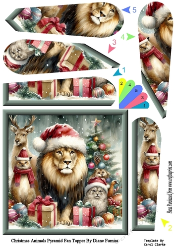 Christmas Animals Pyramid Fan Topper