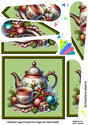 Christmas Cuppa Pyramid Fan Topper