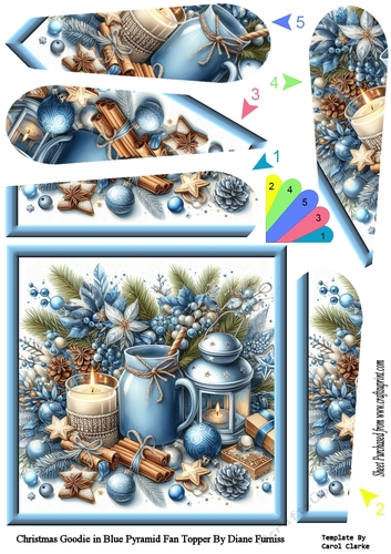 Christmas Goodies in Blue Pyramid Fan Topper