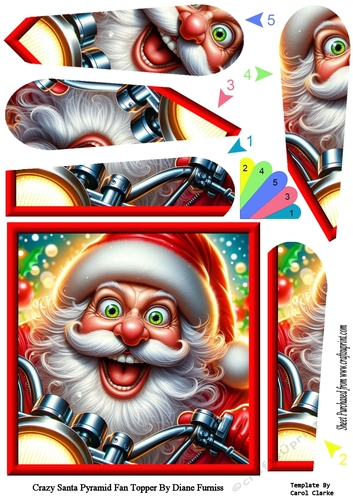 Crazy Santa Pyramid Fan Topper