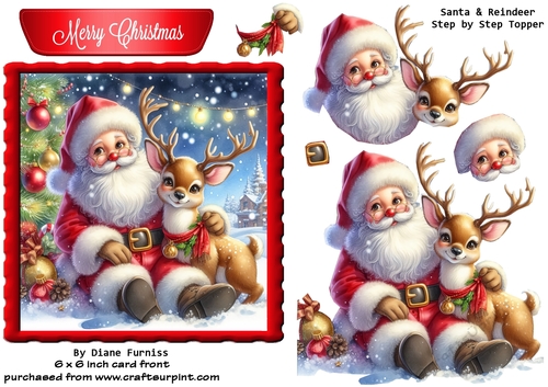 Santa & Reindeer Step by Step Topper