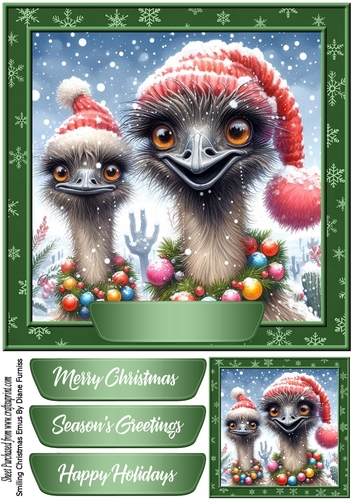 Smiling Christmas Emus