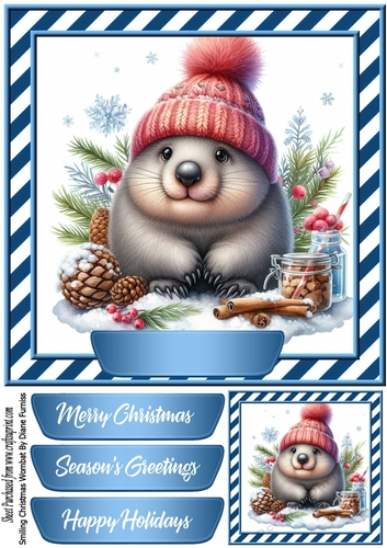Smiling Christmas Wombat