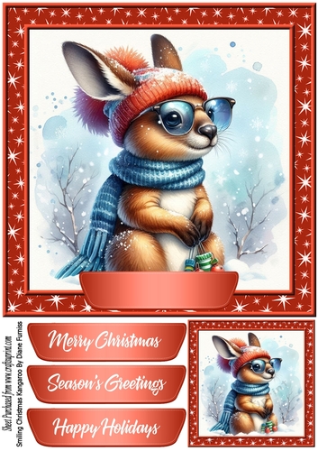 Smiling Christmas Kangaroo