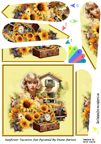 Sunflower Vacation Fan Pyramid Topper