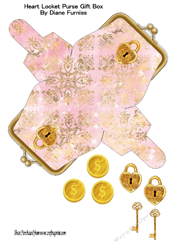 Heart Locket Purse Gift Box