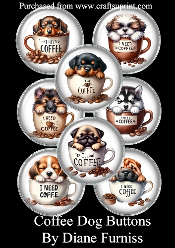 Coffee Dogs Buttons