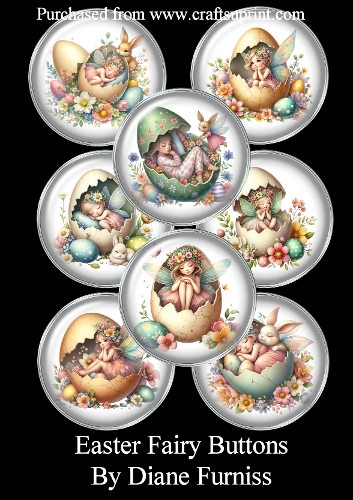 Easter Fairy Glass Buttons
