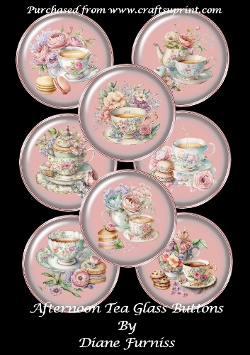 Afternoon Tea Glass Buttons