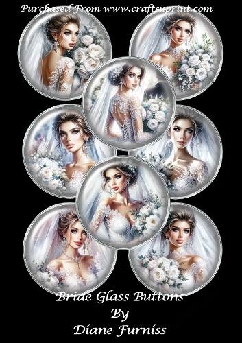 Bride Glass Buttons