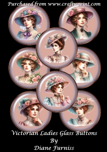 Victorian Lady Glass Buttons