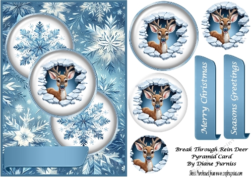 Breaking Through Rein Deer Pyramid Card