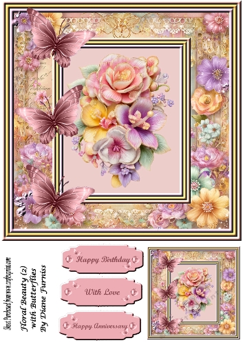 Floral Beauty (2) with Butterflies