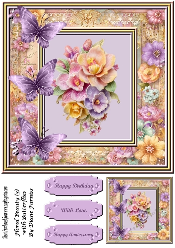 Floral Beauty (3) with Butterflies