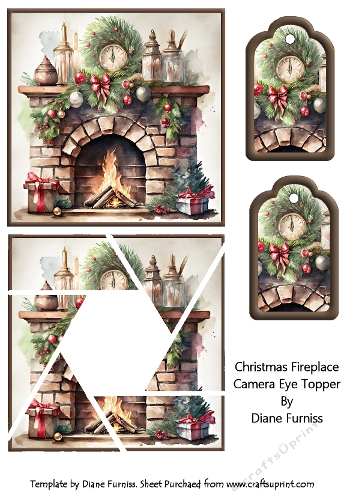 Christmas Fireplace Camera Eye Topper