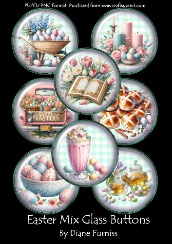 Easter Mix Glass Buttons
