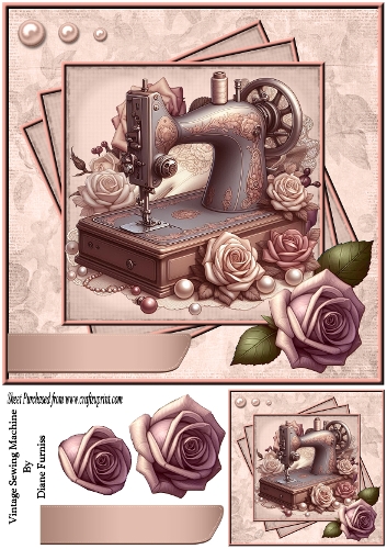 Vintage Sewing Machine Card Front