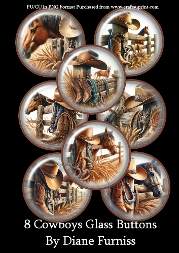 Cowboys Glass Buttons