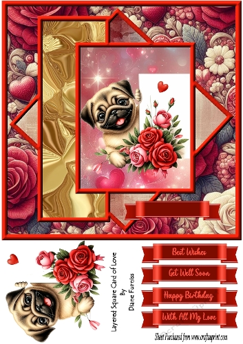 Layered Square Card of Love