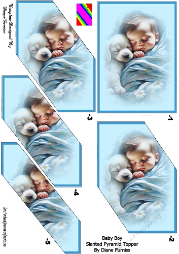 Baby Boy Slanted Pyramid Topper