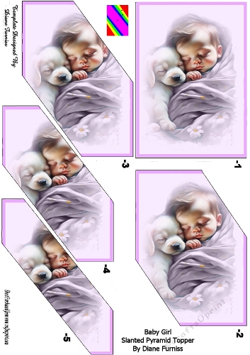 Baby Girl Slanted Pyramid Topper
