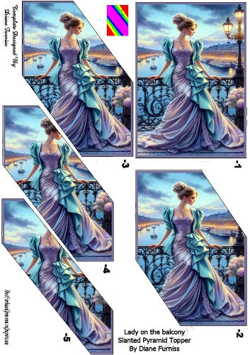 Lady on the Balcony Slanted Pyramid Topper
