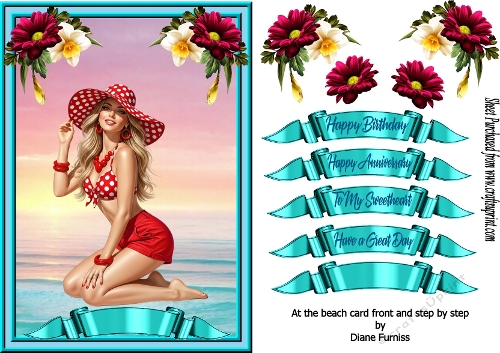 At the Beach Card front with Step by Step
