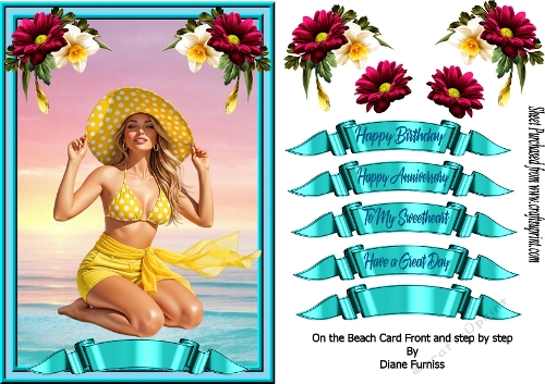 On the Beach Card front with Step by Step