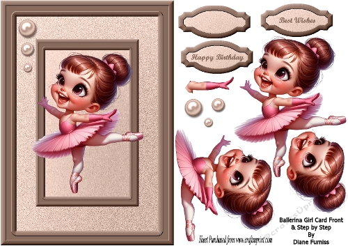 Ballerina Girl Card Front with Step by Step