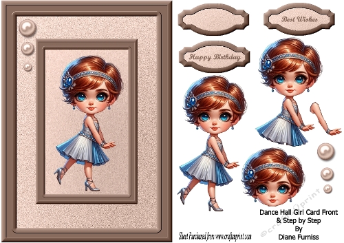Dance Hall Girl Card Front with Step by Step