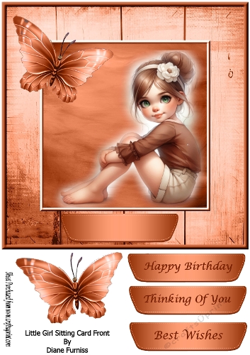 Little Girl Sitting Card Front