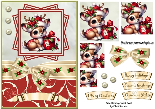 Cute Reindeer Card Front
