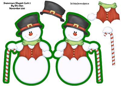 Snowman Shaped Card 2