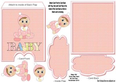Baby Girl Drop Flap Card