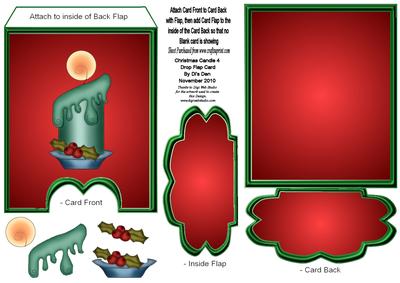 Christmas Candle 4 Drop Flap Card