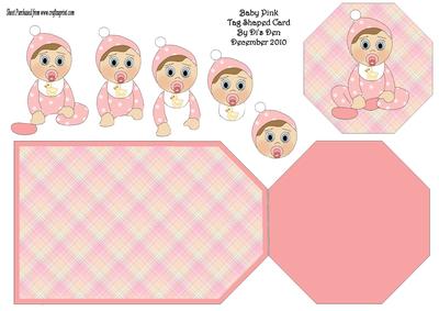 Baby Pink Tag Shaped Card