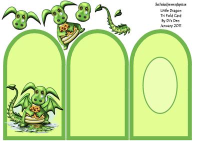 Little Dragon Tri Fold Card