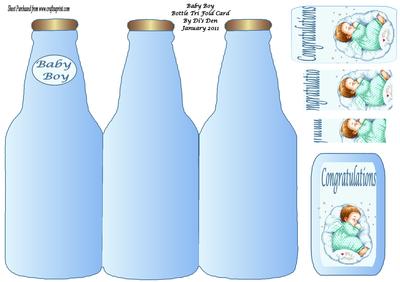 Baby Boy Bottle Tri Fold