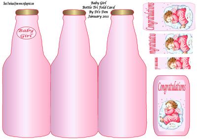 Baby Girl Bottle Tri Fold