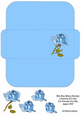 Blue Rose Money Envelope