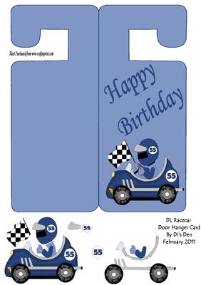 Racecar Door Hanger Card