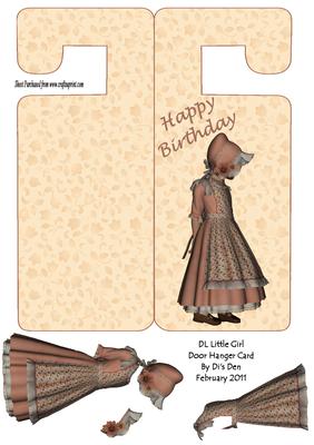 Little Girl Door Hanger Card