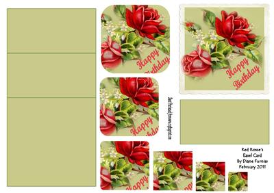 Red Rose's Easel Card