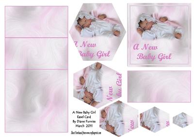 A New Baby Girl Easel Card