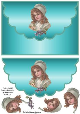 Pretty Little Girl Envelope Style Card