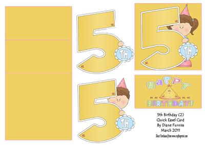 5th Birthday (2) Quick Easel Card
