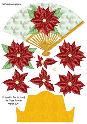 Poinsettia Fan & Stand