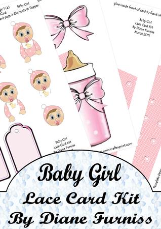 Baby Girl Lace Card Kit